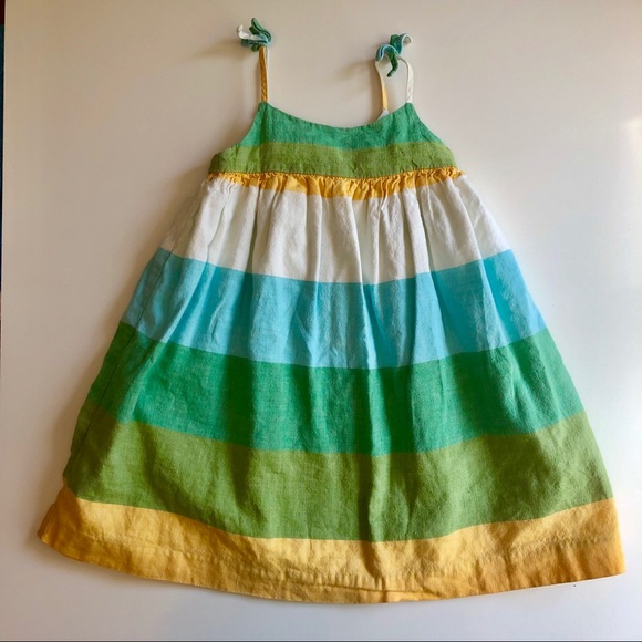 Linen Baby Gap Midi Striped Sundress 12-18Mos - Picture 1 of 4